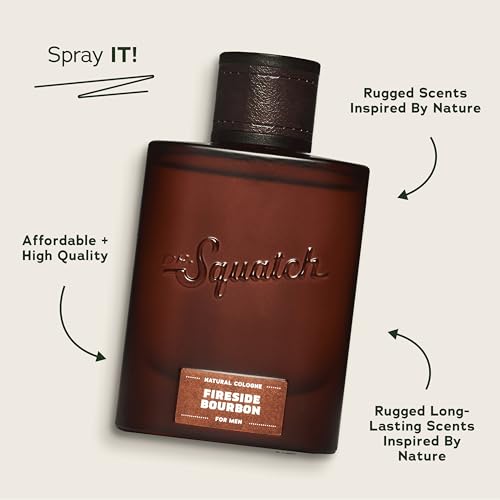 Dr. Squatch Natural Cologne for Men - Scent-Lock Technology and Sustainably-Sourced Ingredients - Fireside Bourbon Cologne (1.7 fl oz)