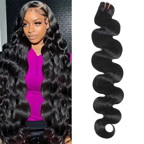 16A Raw Body Wave Human Hair Bundles Human Hair 100% Unprocessed Brazilian Boutique Virgin Hair Extensions,Double Wefts,Triple Lifespan (Body Wave 1 Bundle, 30 inch)